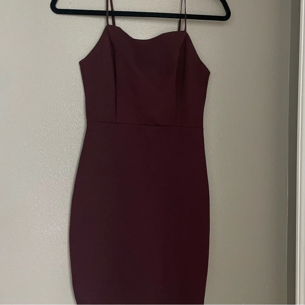 Astr Spaghetti Strap Brown Mini Dress - Picture 2 of 6